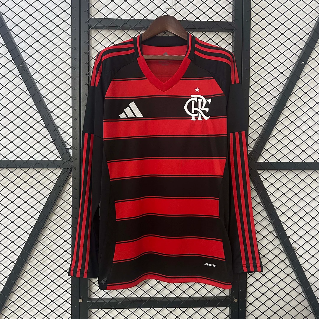 2025/2026 Long Sleeve Flamengo Home Football Jersey1:1 Thai Quality