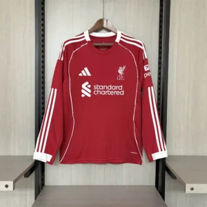 2025/2026 Liverpool Home Long Sleeve Soccer Jersey 1:1 Thai Quality